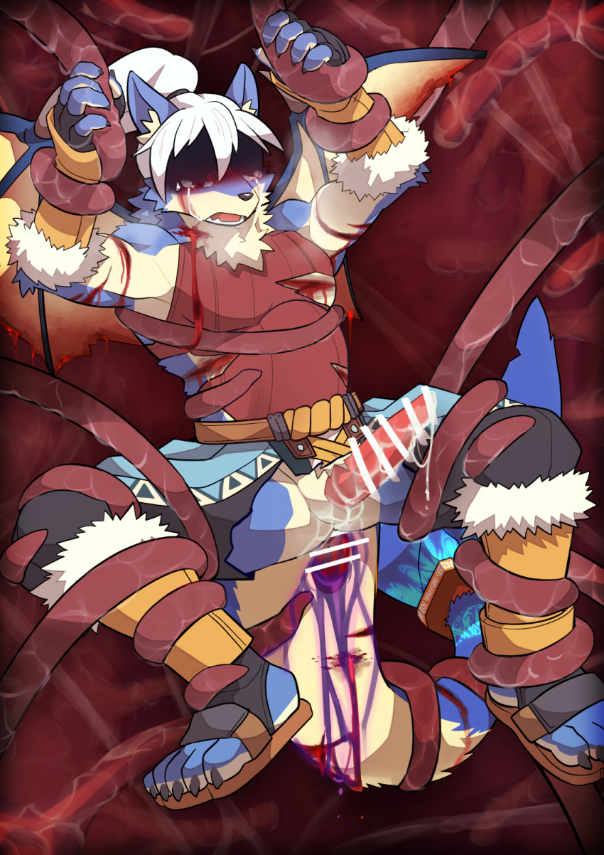 Rule 34 – aden rakuraku after sex anthro anus blood blood sucking blush bodily fluids bondage bottomwear canid canine canis clothed clothing crying domestic dog dragon energy drain genitals gore hair hi res humiliation hybrid magyo6 male mammal neck injury notched wings pants penis poison (final fight) ponytail scar slit solo stomach bulge tail tail scar tears tentacle thick tail torn bottomwear torn clothing torn pants wings wounded | 7517352