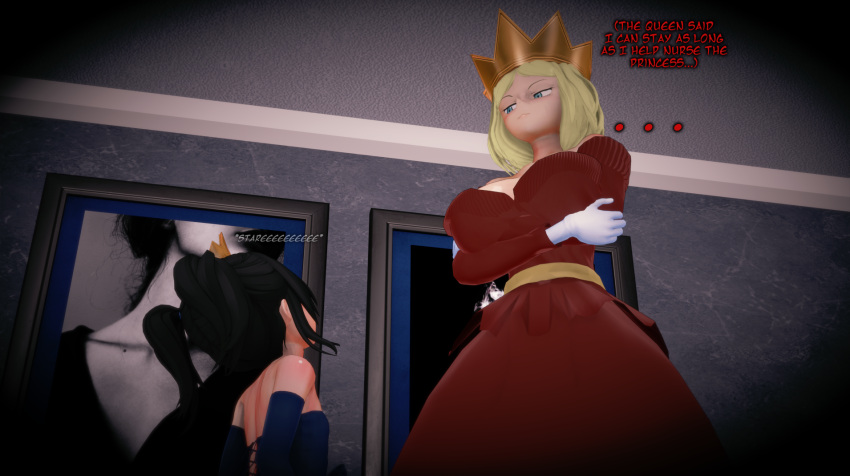 Rule 34 – 1futa 1girls 3d age difference black hair blonde female blonde hair blue eyes clothed crown curvy body english text female futa on female futa with female futanari height difference huge breasts imminent breast sucking imminent sex indoors light-skinned female light-skinned futanari mosaic censoring ousama ranking princess queen queen hilling royal royalty sick phuck younger futanari | 6566943