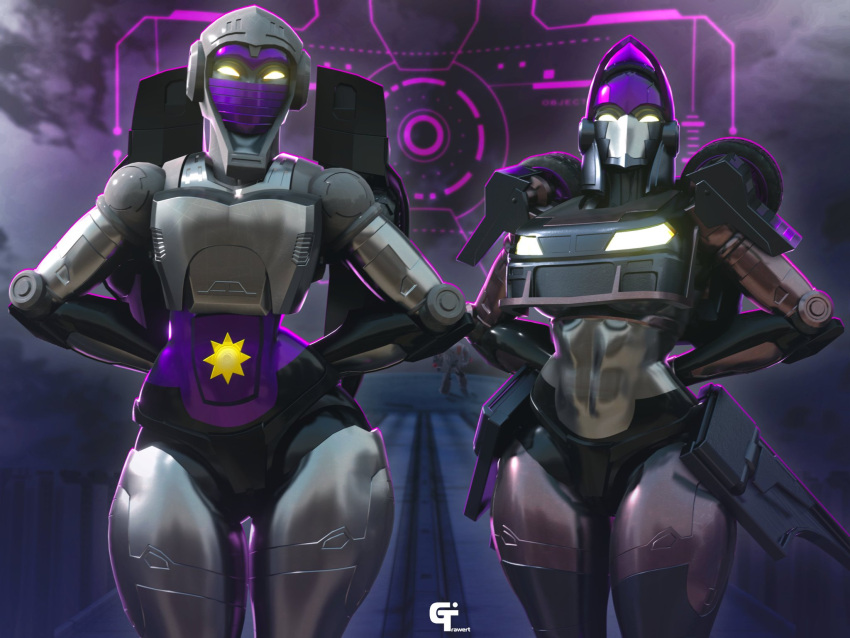 Rule 34 – 2girls 3d alien alien girl arms behind back child bearing hips duo female female focus female only gynoid hourglass figure looking at viewer masked masked female multiple girls nightbird take your pick thick thighs transformers transformers idw transformers rise of the beasts trawert yellow eyes | 7506285