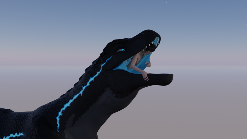 Rule 34 – 3d (artwork) allosaurid allosaurus blue eyes blue markings blue tongue digital media (artwork) dinosaur duo fangs female feral hi res human larger feral mammal markings open mouth red bluster (artist) reptile scalie simple background size difference smaller human teeth theropod tongue vore whiteperson willing prey ziina | 7566771