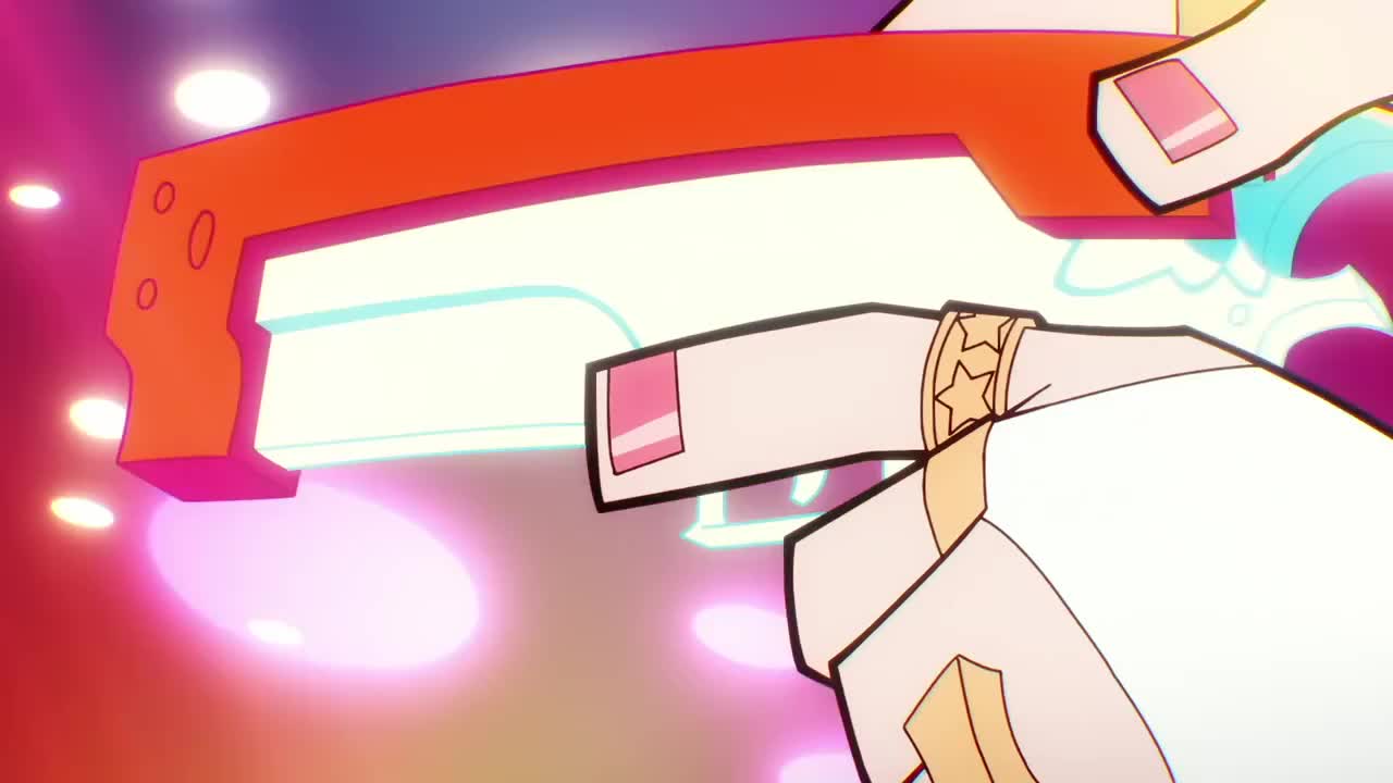 garterbelt (psg), kneesocks (psg), panty (psg), polyester (psg), polyurethane (psg), scanty (psg), see-through (psg), stocking (psg), panty & stocking with garterbelt, garters, animated, tagme, video, 4boys, 4girls, battle, city, dark-skinned male, dark skin, destruction, gun, long hair, multiple boys, multiple girls, short hair, weapon