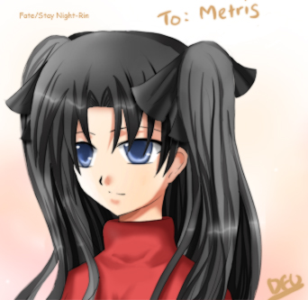 tohsaka rin, fate/stay night, fate (series), lowres, 00s, 1girl, female focus, solo, turtleneck