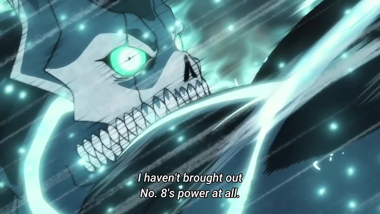 hibino kafka, hibino kafka (kaiju form), kaijuu no. 9, shinomiya kikoru, kaijuu no. 8, animated, tagme, video, battle, blonde hair, blood, city, destruction, monster, punching, twintails