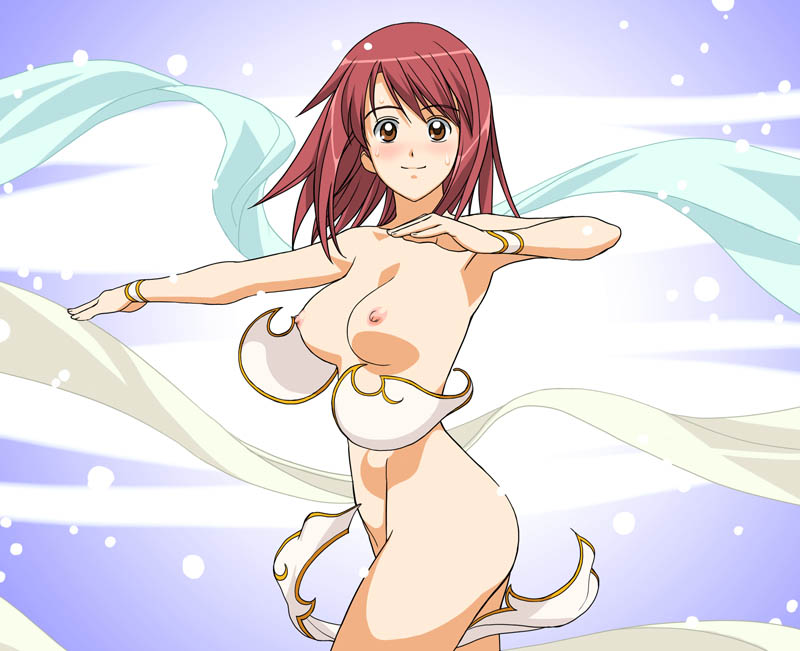 naegino sora, kaleido star, a1, nude, red hair, undressing, wardrobe malfunction