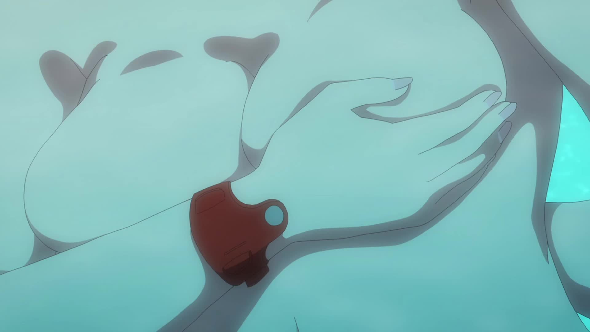 mizuhara chizuru, kanojo okarishimasu, animated, anime screenshot, highres, sound, tagme, video, 1girl, back, backboob, bare back, breast press, breasts, covering breasts, covering privates, large breasts, pool, shoulder blades, topless female, underwater, wardrobe malfunction, water