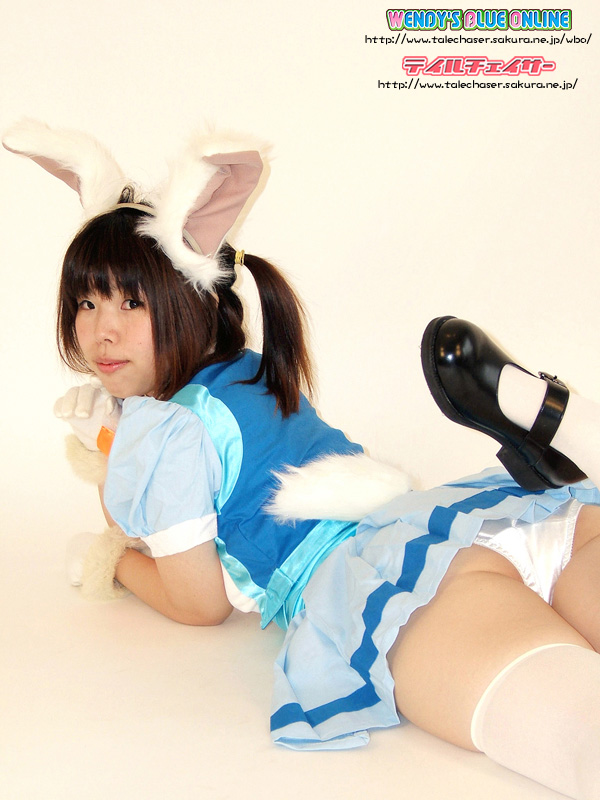 talechaser, cosplay photo, photo (medium), animal ears, asian, cosplay, gloves, panties, rabbit ears, solo, thighhighs, underwear