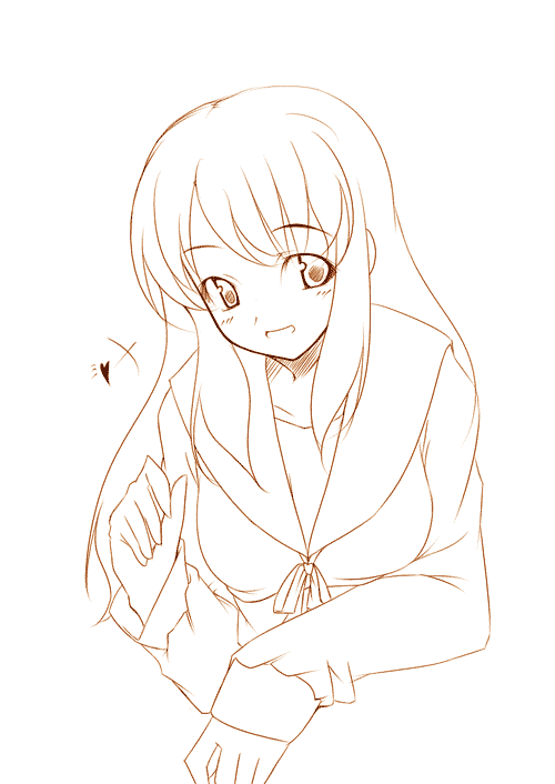 nakamura kusata, asahina mikuru, suzumiya haruhi no yuuutsu, 00s, 1girl, female focus, monochrome, school uniform, serafuku, solo