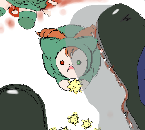 jissouseki, futaba channel, rozen maiden, lowres, 00s, 1girl, blood, female focus, solo