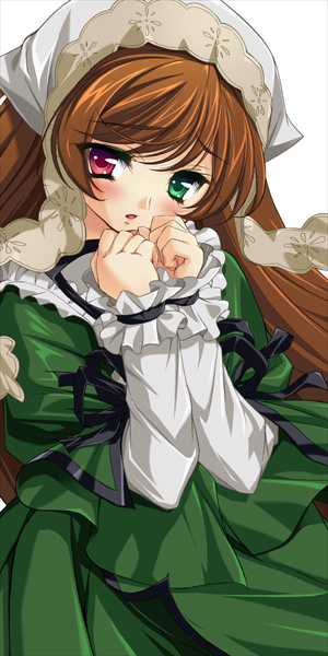 sorimura youji, suiseiseki, rozen maiden, 00s, 1girl, female focus, gothic lolita, headscarf, heterochromia, lolita fashion, solo, white headscarf