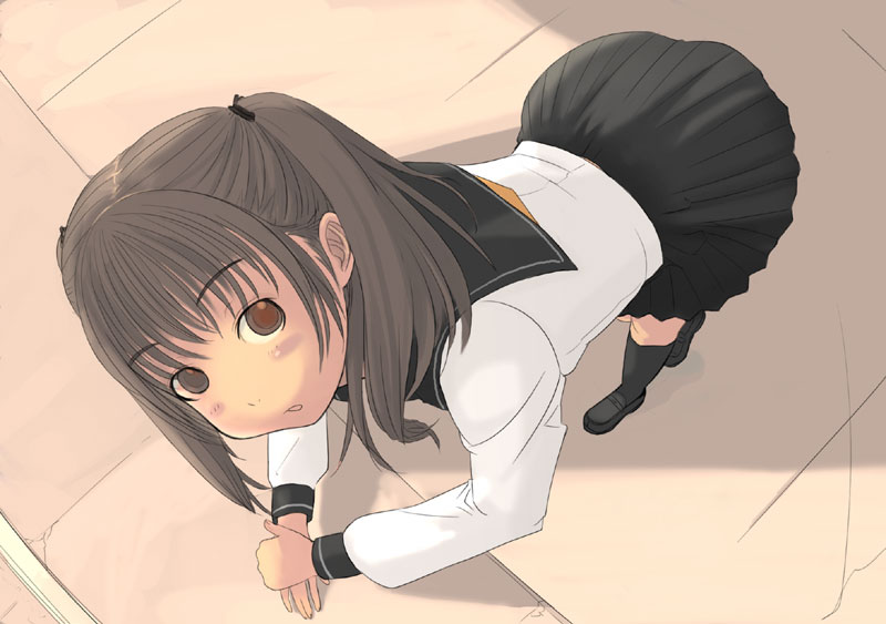 kiriman (souldeep), original, tagme, bent over, school uniform, serafuku, skirt, solo