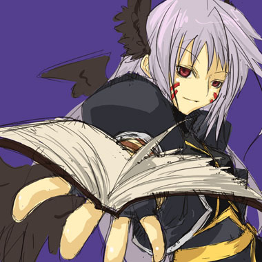 reinforce, lyrical nanoha, mahou shoujo lyrical nanoha, mahou shoujo lyrical nanoha a's, lowres, 00s, 1girl, facial mark, female focus, fingerless gloves, gloves, magical girl, multiple wings, solo, wings