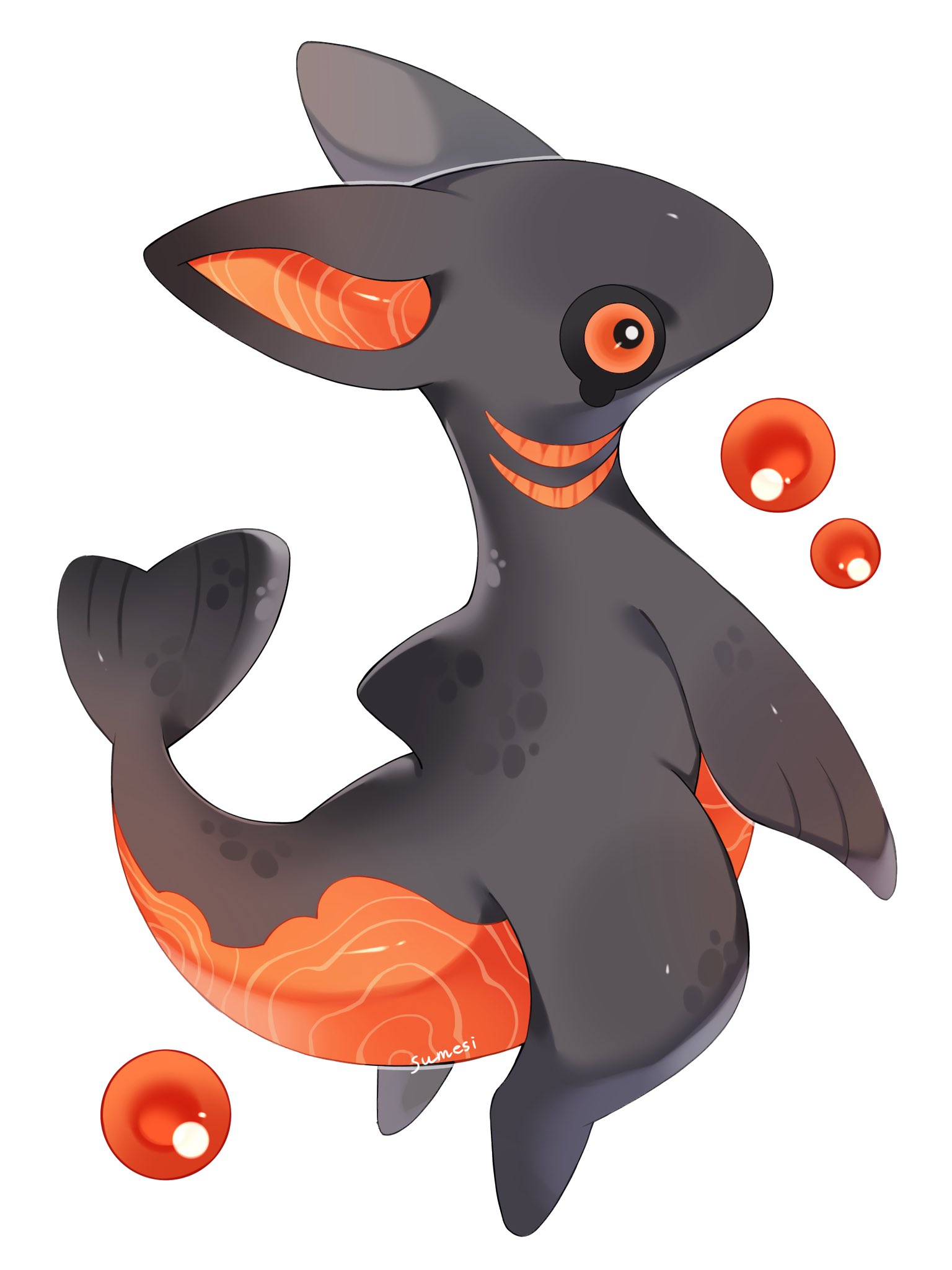 iwasi 29, original, commentary, highres, animal focus, artist name, no humans, orange eyes, simple background, solo, white background