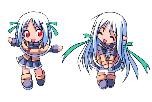 tagme, 2girls, chibi, chibi only, elf, multiple girls, pointy ears