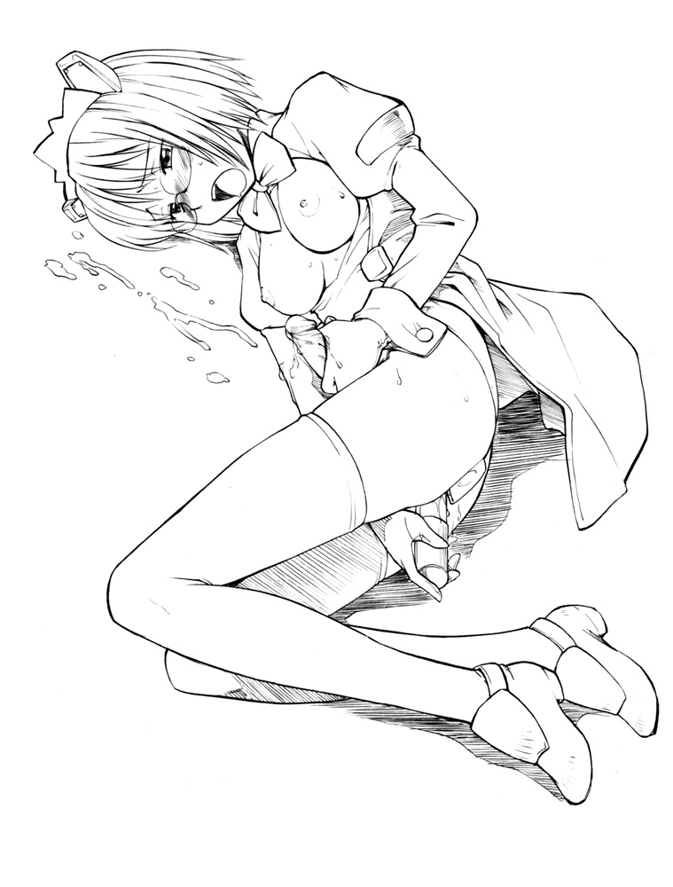 hinemosu notari, 2k-tan, os-tan, 1futa, breasts, cum, dildo, futanari, futanari masturbation, glasses, greyscale, large breasts, masturbation, monochrome, nipples, penis, sex toy, solo, white background