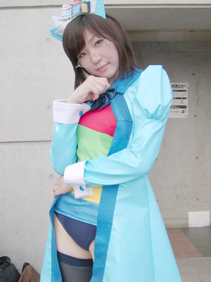 2k-tan, os-tan, cosplay photo, photo (medium), 1girl, cosplay, female focus, glasses, solo, thighhighs