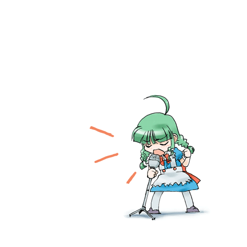 me-tan, os-tan, animated, animated gif, lowres, ahoge, lag, microphone, microphone stand, music, singing, thighhighs