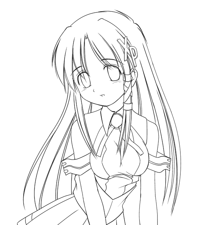 xp-tan, os-tan, tagme, 1girl, female focus, greyscale, hair ornament, letter hair ornament, long hair, monochrome, solo