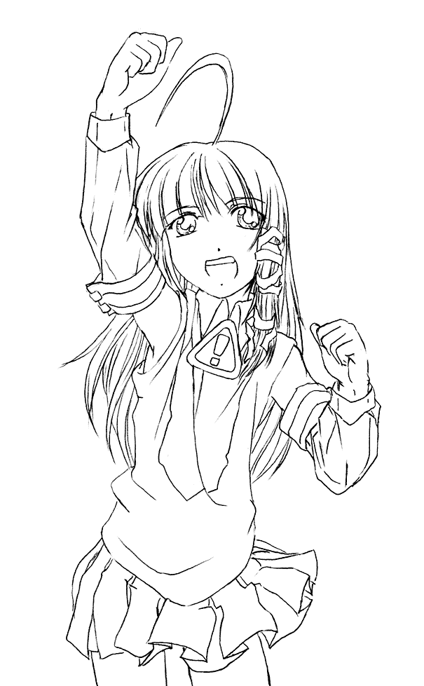 me-tan, os-tan, tagme, ahoge, greyscale, monochrome, skirt, solo