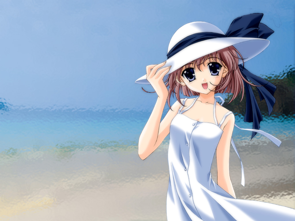 nanao naru, tagme, 1girl, female focus, hat, solo, white hat