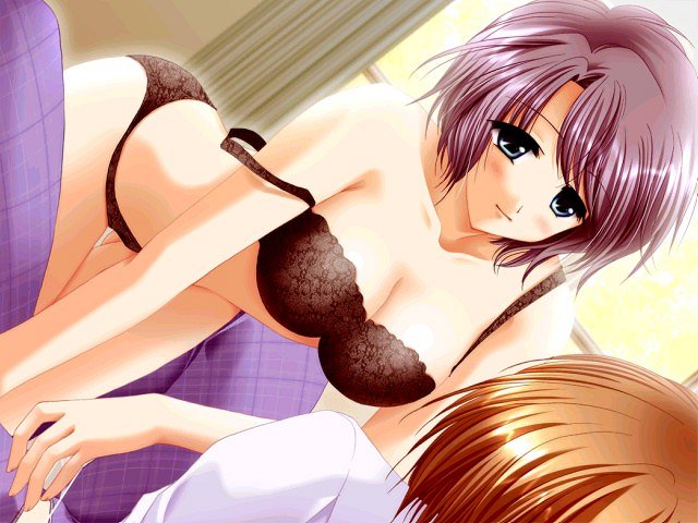 takasugi reika, narikiri princess, zero (studio), game cg, 1girl, black bra, black panties, bra, dutch angle, female focus, lingerie, panties, solo, underwear, underwear only
