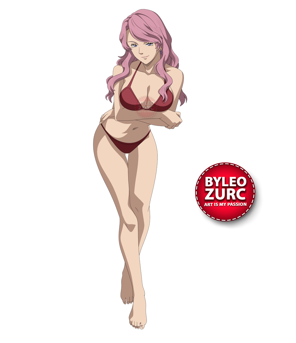 leozurcxxx, vanessa enoteca, black clover, 1girl, breasts, large breasts, long hair, pink hair, swimsuit