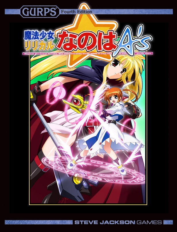 bardiche (device form) (nanoha), bardiche (nanoha), fate testarossa, fate testarossa (original form), raising heart, raising heart (shooting mode), takamachi nanoha, takamachi nanoha (original mode), lyrical nanoha, mahou shoujo lyrical nanoha, mahou shoujo lyrical nanoha a's, winged footwear, third-party edit, 00s, 2girls, blonde hair, cape, crossover, energy wings, gloves, gurps, magic circle, magical girl, multiple girls, shoes, twintails, wings