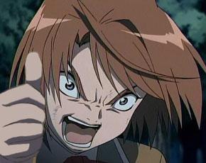tokiha mai, my-hime, anime screenshot, lowres, third-party edit, 00s, 1girl, angry, anime coloring, female focus, solo, thumbs up