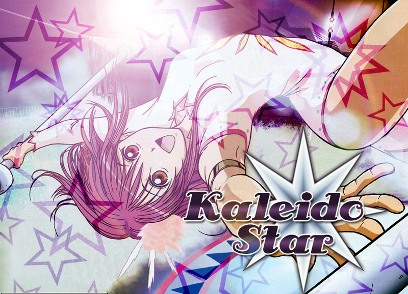 naegino sora, kaleido star, 00s, 1girl, :d, armpits, blush, brown eyes, collarbone, copyright name, female focus, leotard, looking at viewer, open mouth, purple hair, rod, short hair, skin tight, smile, solo, staff, thighs