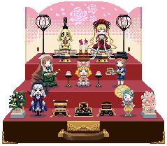 hinaichigo, kanaria, kunkun, shinku, souseiseki, suigintou, suiseiseki, rozen maiden, lowres, 00s, 6+girls, blonde hair, bow, multiple girls, pink bow, pixel art, transparent background