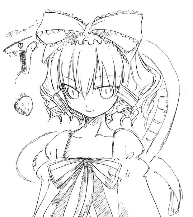 hinaichigo, rozen maiden, tagme, 00s, 1girl, female focus, greyscale, monochrome, solo