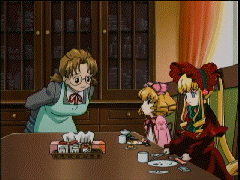 hinaichigo, sakurada nori, shinku, rozen maiden, animated, animated gif, anime screenshot, lowres, 00s, 3girls, blonde hair, bow, multiple girls, pink bow