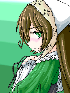 suiseiseki, rozen maiden, lowres, 00s, 1girl, female focus, headscarf, heterochromia, qvga, solo, white headscarf