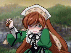 suiseiseki, rozen maiden, animated, animated gif, anime screenshot, lowres, third-party edit, 00s, chestnut, heterochromia, projected inset