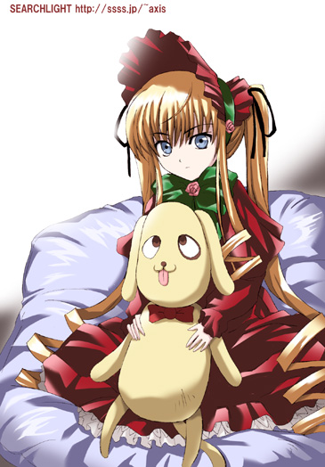 shinku, rozen maiden, tagme, 00s, 1girl, blonde hair, female focus, lolita fashion, simple background, solo, white background
