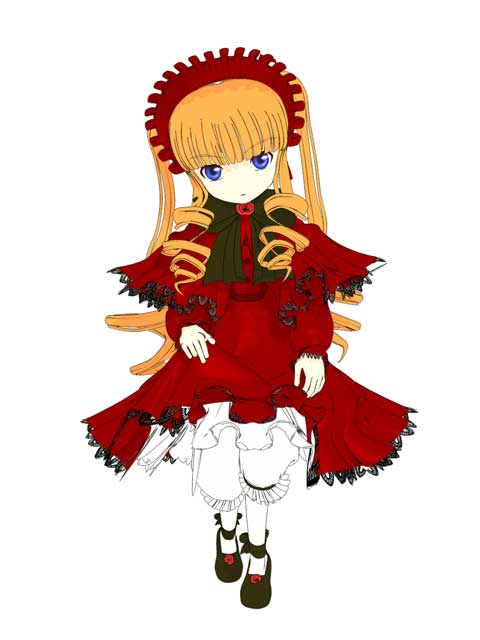 shinku, rozen maiden, tagme, 00s, 1girl, blonde hair, female focus, flower, footwear flower, solo