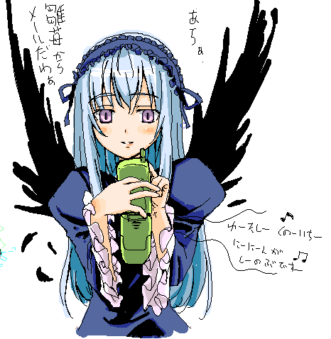 suigintou, rozen maiden, silver hair, lowres, 00s, 1girl, female focus, purple eyes, solo