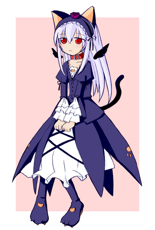takami ryou, suigintou, rozen maiden, 00s, 1girl, animal ears, cat ears, female focus, solo, tail, wings