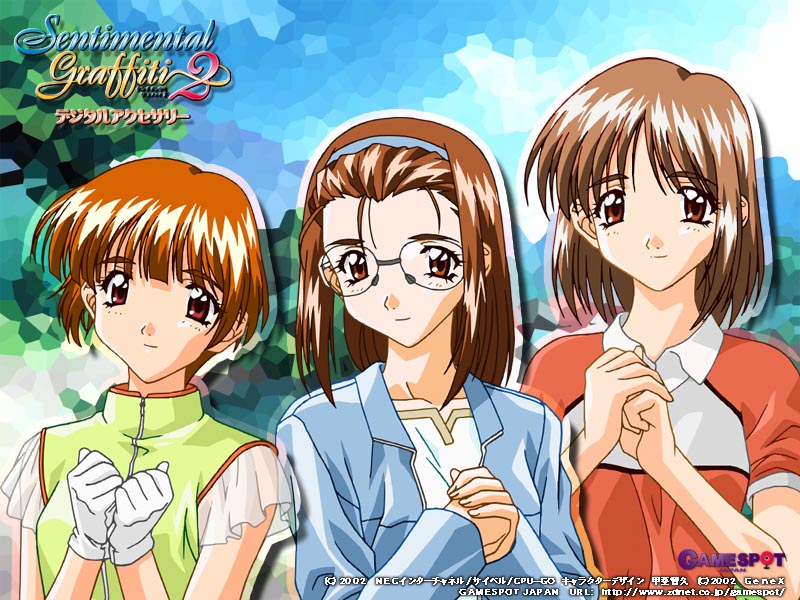 tomohisa kai, hosaka miyuki, hoshino asuka, yamamoto rurika, sentimental graffiti, 1990s (style), 3girls, multiple girls