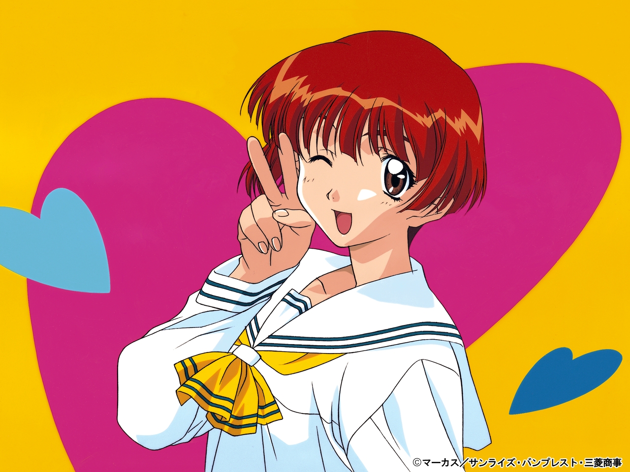 hoshino asuka, sentimental graffiti, tagme, 1990s (style), 1girl, copyright notice, female focus, retro artstyle, solo