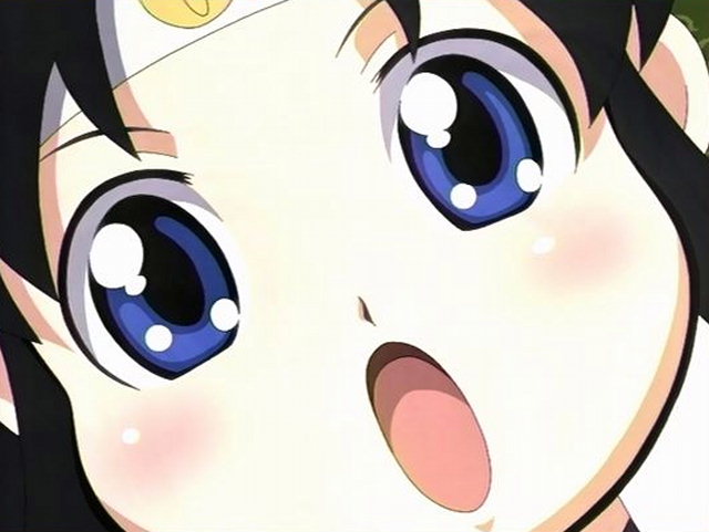 ishikawa hideki, shinobu (ninin ga shinobuden), ninin ga shinobuden, anime screenshot, derivative work, vector trace, 00s, 1girl, :o, anime coloring, female focus, headband, open mouth, portrait, solo