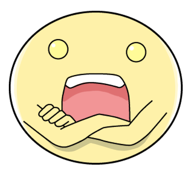 onsokumaru, ninin ga shinobuden, lowres, 00s, 1girl, crossed arms, female focus, looking at viewer, open mouth, simple background, smiley face, solo, teeth, white background, yellow eyes
