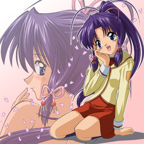 haruka (sister princess), sister princess, lowres, 00s, 1girl, cherry blossoms, female focus, school uniform, serafuku, solo