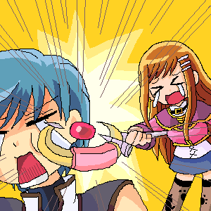 fayt leingod, sophia esteed, star ocean, star ocean: till the end of time, lowres, tagme, closed eyes, thighhighs