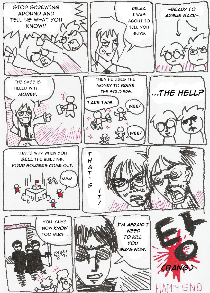 command & conquer, hard-translated, third-party edit, translated, 6+boys, comic, korean text, male focus, monochrome, multiple boys, spot color