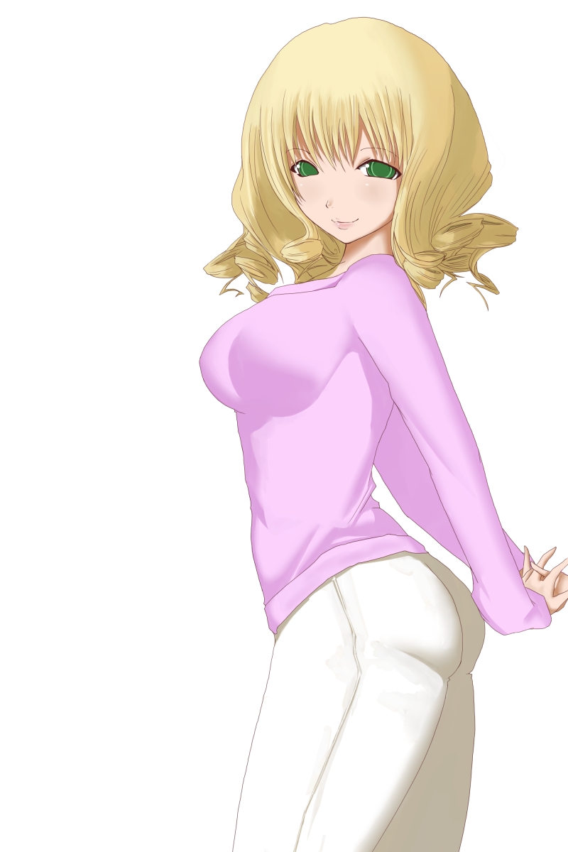 chemical-x, hinaichigo, rozen maiden, highres, 00s, aged up, blonde hair, green eyes, solo, sweater