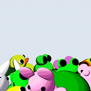 ekkusu kyuuzu, waha, yamato suzuran, suigetsu, animated, animated gif, lowres, > <, 3d, :d, ^ ^, closed eyes, crane game, open mouth, smile, solo, waha~ (meme), xd