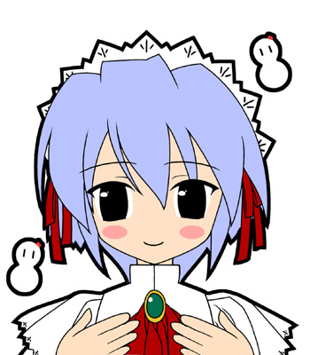 kotonomiya yuki, suigetsu, lowres, 1girl, ascot, black eyes, blush, brooch, female focus, jewelry, purple hair, smile, snowman, solo