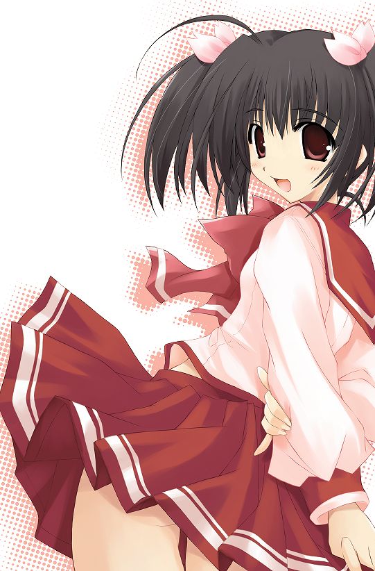 yuzuhara konomi, to heart (series), to heart 2, 00s, 1girl, female focus, pleated skirt, school uniform, serafuku, skirt, solo