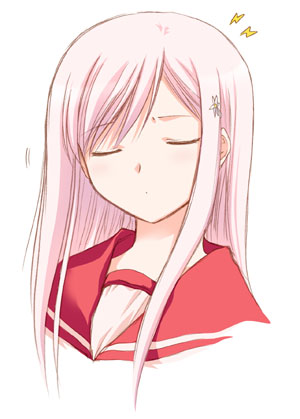 lucy maria misora, to heart (series), to heart 2, lowres, 00s, 1girl, closed mouth, dot mouth, female focus, school uniform, serafuku, solo
