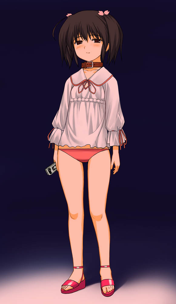 a1 (initial-g), yuzuhara konomi, to heart (series), to heart 2, 00s, cellphone, collar, phone, solo, twintails